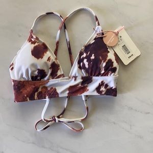 NWT GB Cow Print Bikini Top